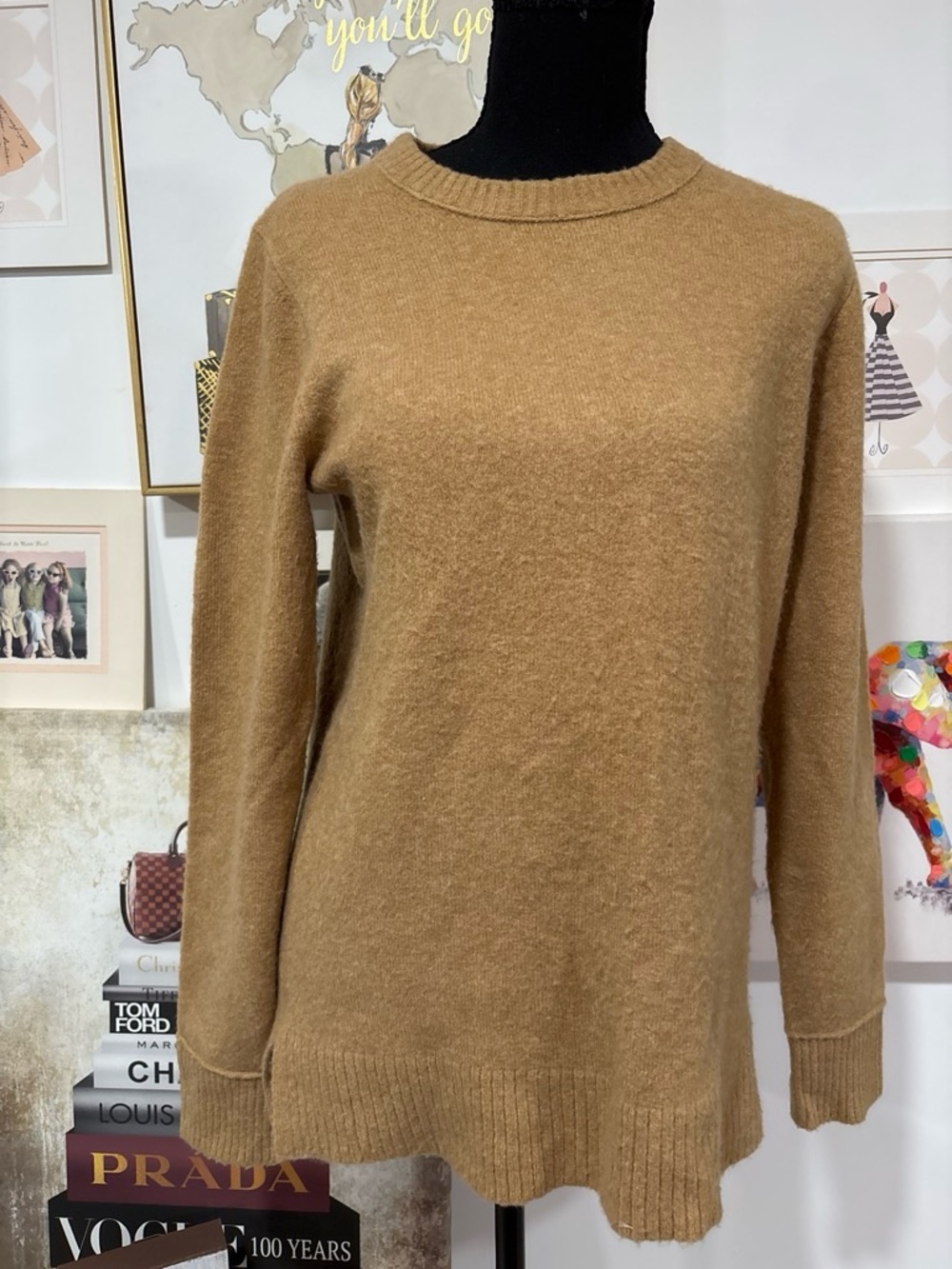 J. Crew Camel Crewneck Sweater #fall #camel